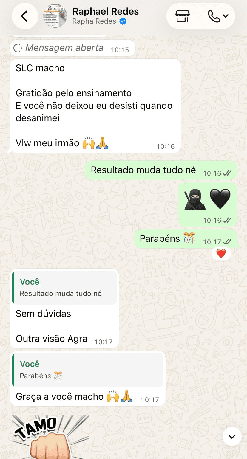 Depoimento de Raphael sobre os ensinamentos da comunidade